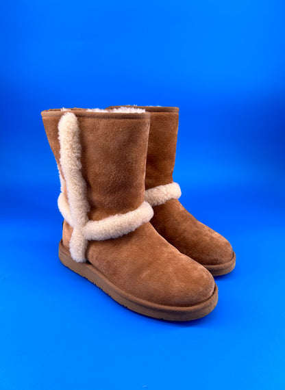 Size 6 women- UGG Carter Suede Sheepskin Mid Calf Boots