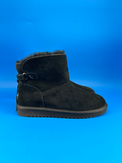 Size 11 women- Koolaburra by Ugg Boots Jaelyn Mini Black Suede Fringe 1096412