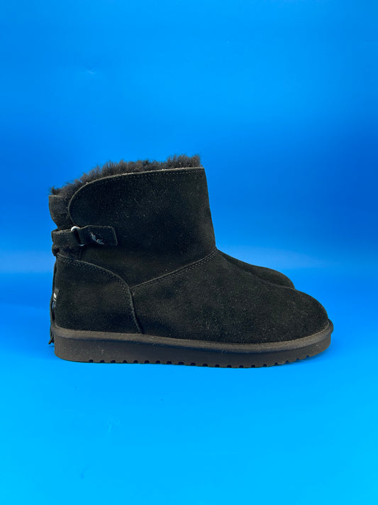 Size 11 women- Koolaburra by Ugg Boots Jaelyn Mini Black Suede Fringe 1096412