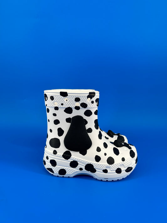 Size 9 toddler- CROCS Dalmatian Boots