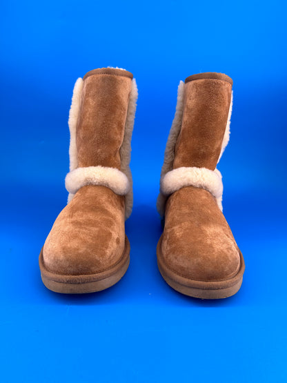 Size 6 women- UGG Carter Suede Sheepskin Mid Calf Boots