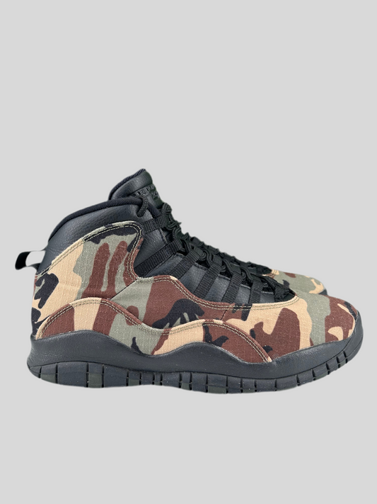 Size 9 Men- Air Jordan 10 Retro ‘Woodland Camo’ 310805-201