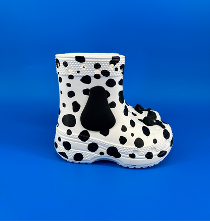 Size 9 toddler- CROCS Dalmatian Boots